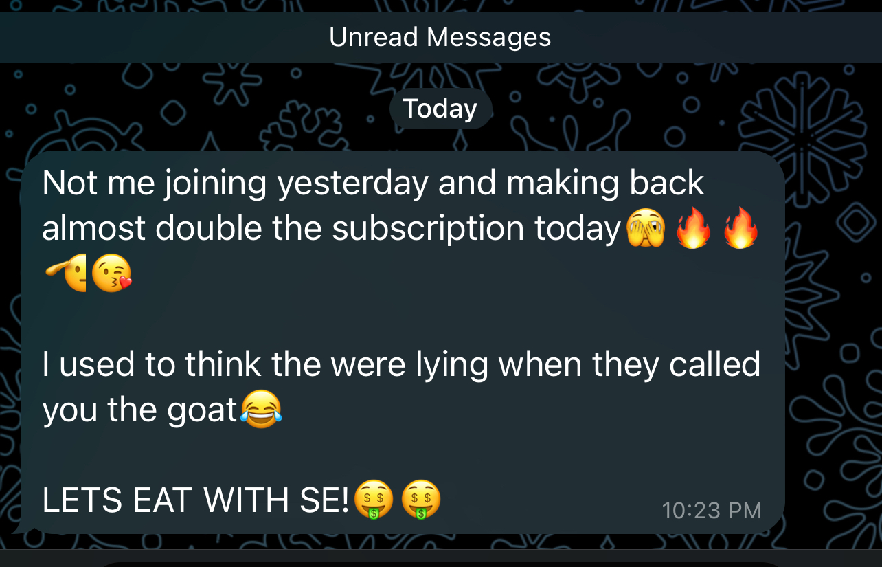 Client trading result
