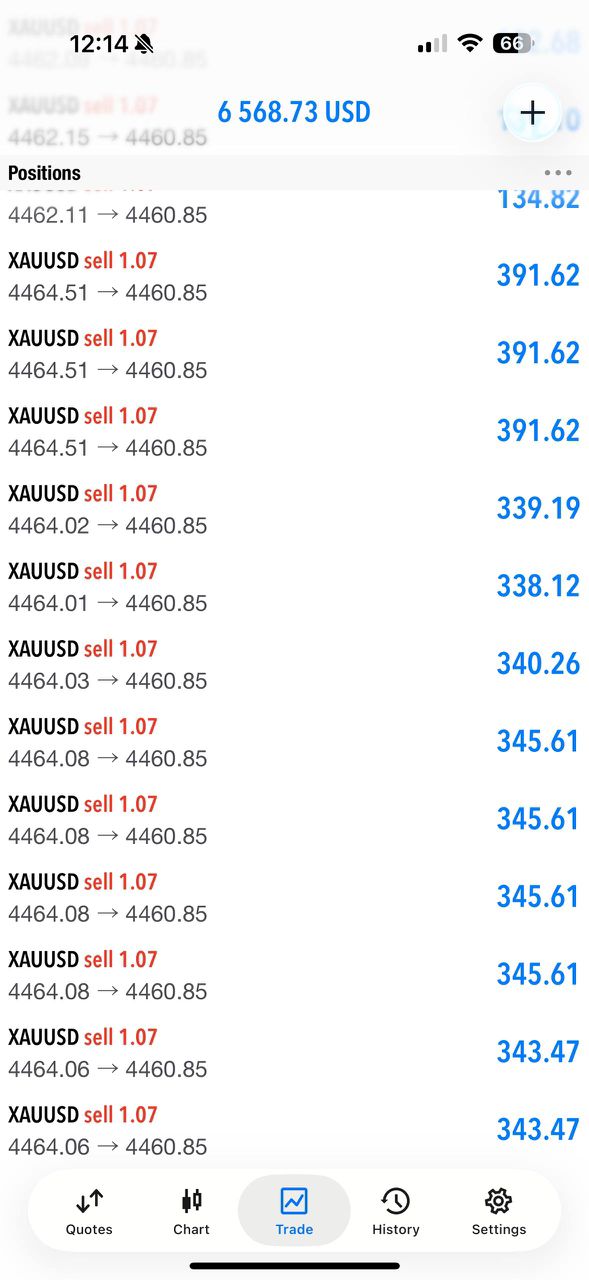 Client trading result